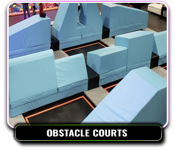 Obstacle court on top of a trampoline court.