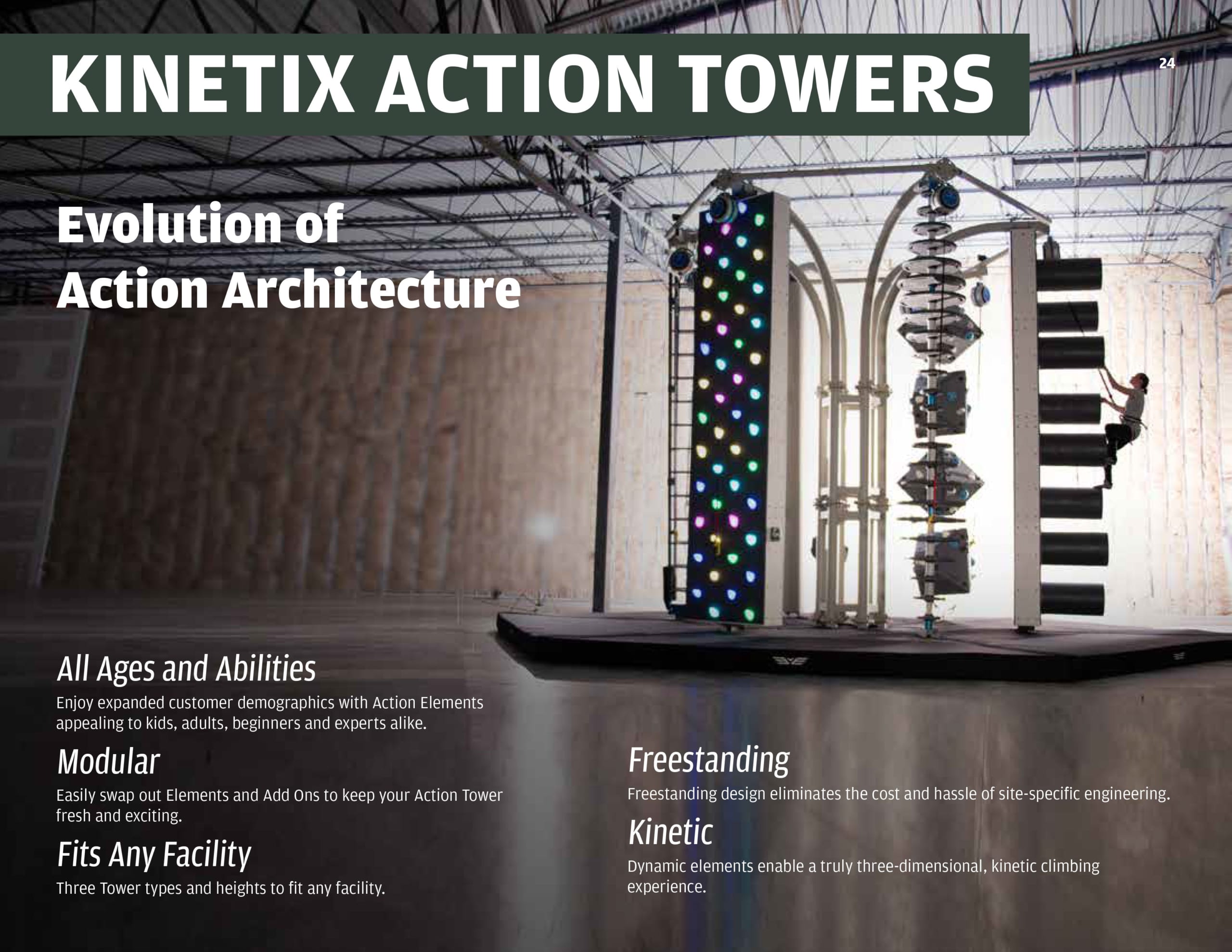 Image of the Kinetix Action Towers by El Dorado climbing.