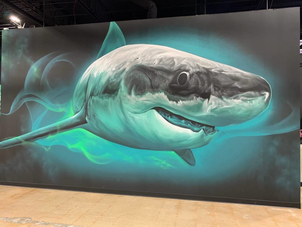 Shark wall mural