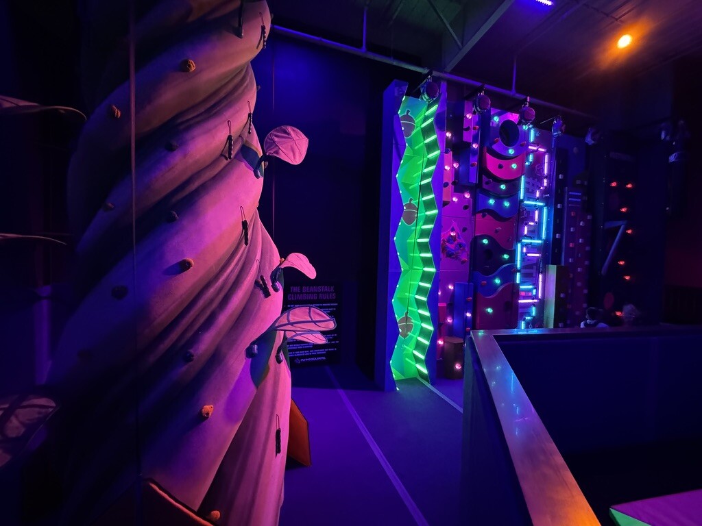 Custom-branded Shock climbing wall