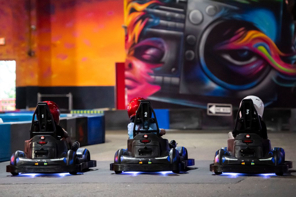 Go-kart drift track in action