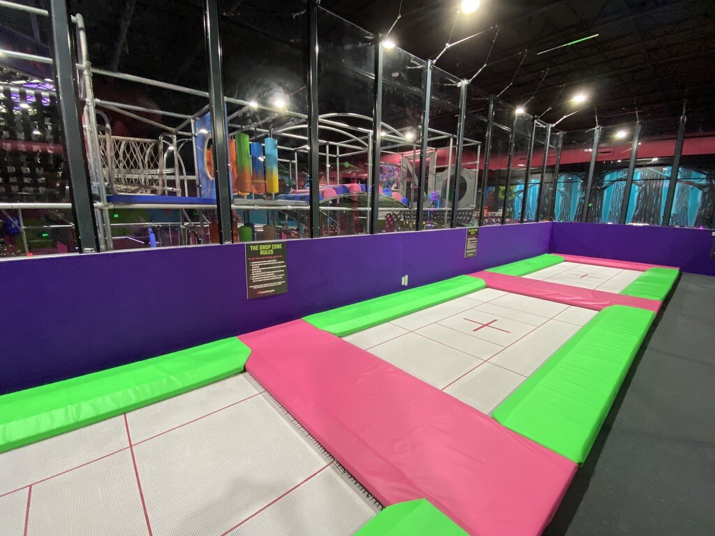 Performance trampoline court in action