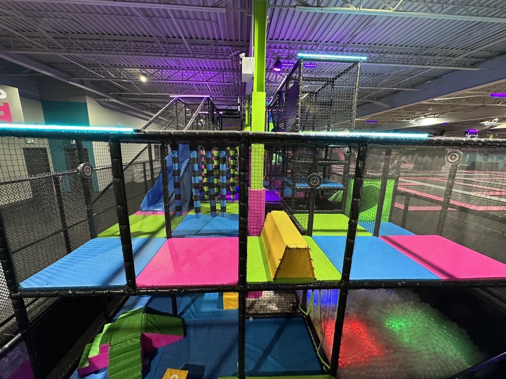 Children playing on a Shock soft play structure