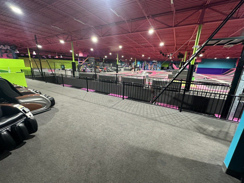 Indoor zipline installed in a compact space